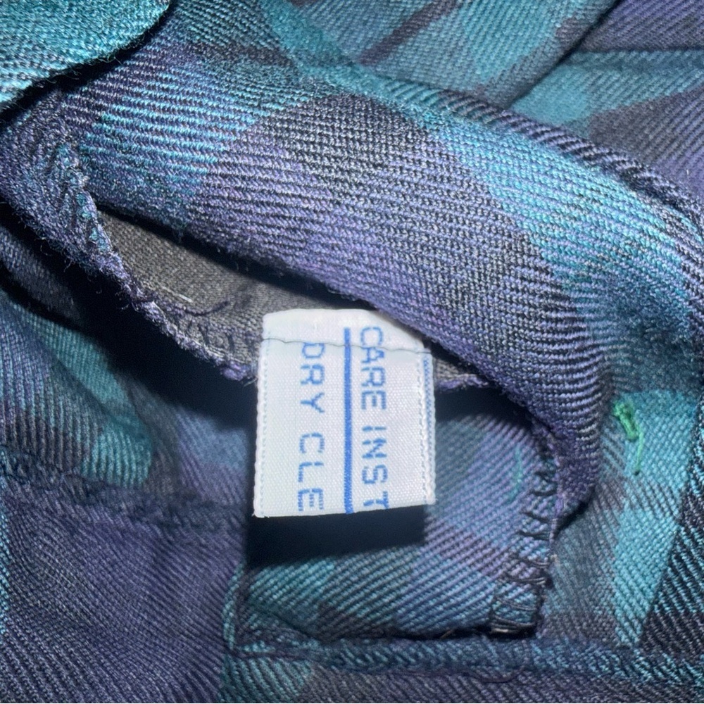 EUC David Brooks Vintage Green and Blue Plaid Pleated A-Line Skirt - Picture 4 of 5